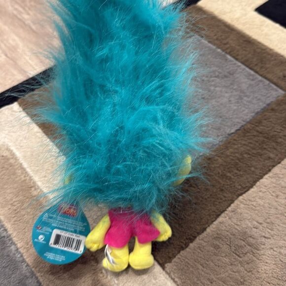 Trolls Blue and Yellow Stuffed Animal with Spiky Hair - Picture 6 of 7